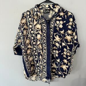 Vintage Lemon Grass Button Down Hawaiian Tropical Shirt Men's Size Large